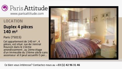 Duplex 3 Chambres à louer - Commerce, Paris - Ref. 6677