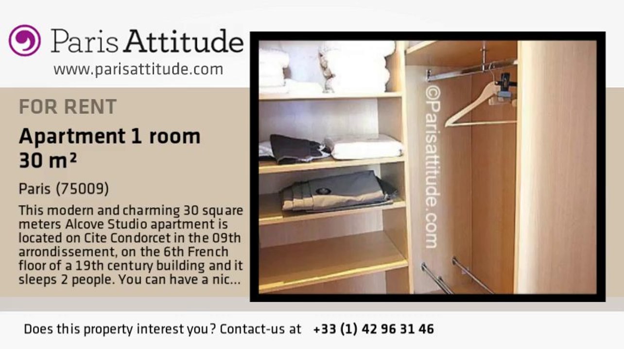 Alcove Studio Apartment for rent - Poissonnière, Paris - Ref. 3407
