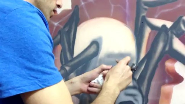 رسم عنكبوت ثلاثي الأبعاد - الرسام أسامة نصر