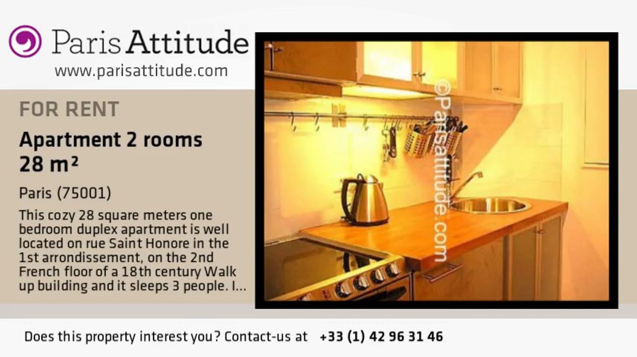 1 Bedroom Duplex for rent - Palais Royal, Paris - Ref. 1720