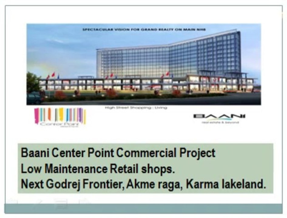 Baani Center Point 400sqft area@12500((9873687898))retail shop gurgaon