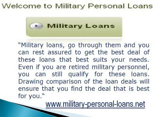 Military Personal Loans - Take Financial Assistant With Easy Process