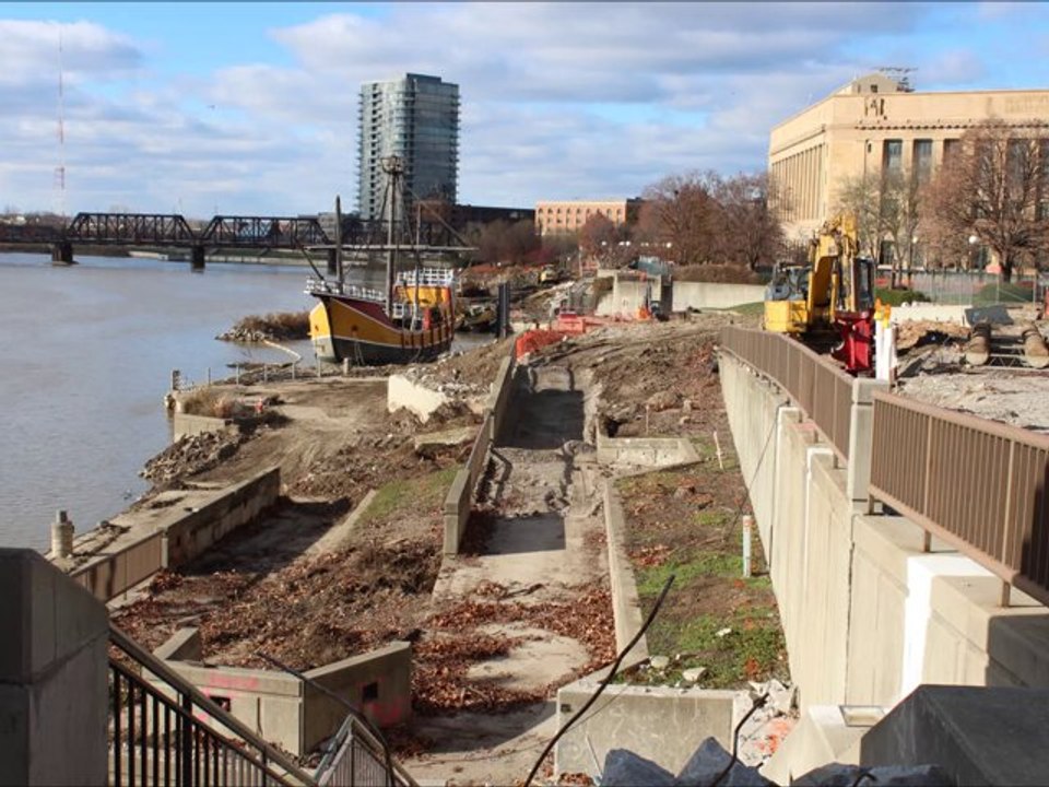 Scioto Riverfront Park construction begins in Columbus Ohio
