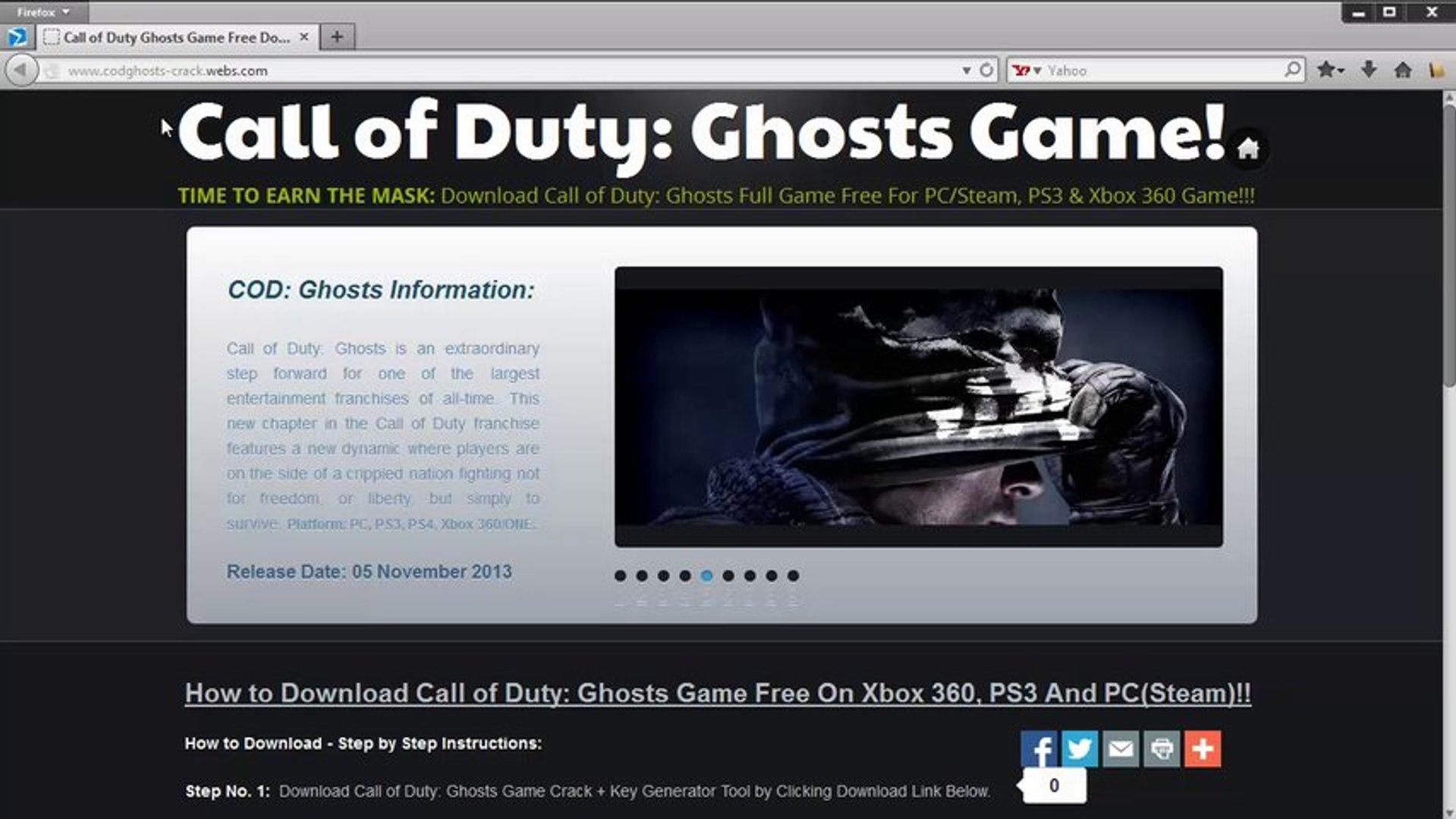 Free Call of Duty: Ghosts Redeem Code + Crack Download ... - 