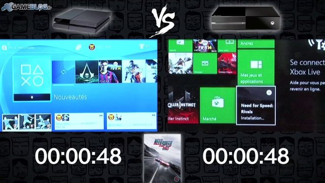 Installation des jeux sur PS4 vs Xbox One : Need For Speed Rivals