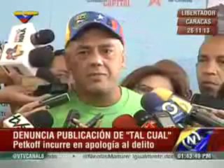 (Vídeo) Rodríguez solicita a MP investigar publicación de Tal Cual por incurrir en apología del delito