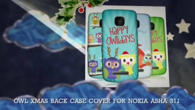 OWL XMAS PROTECTIVE SNAP-ON BACK CASE COVER FOR NOKIA ASHA 3