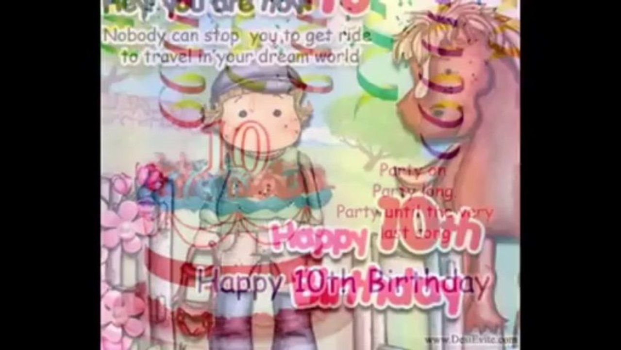 Happy 10th Birthday Greetings card/E-card/Egreetings/Wishes