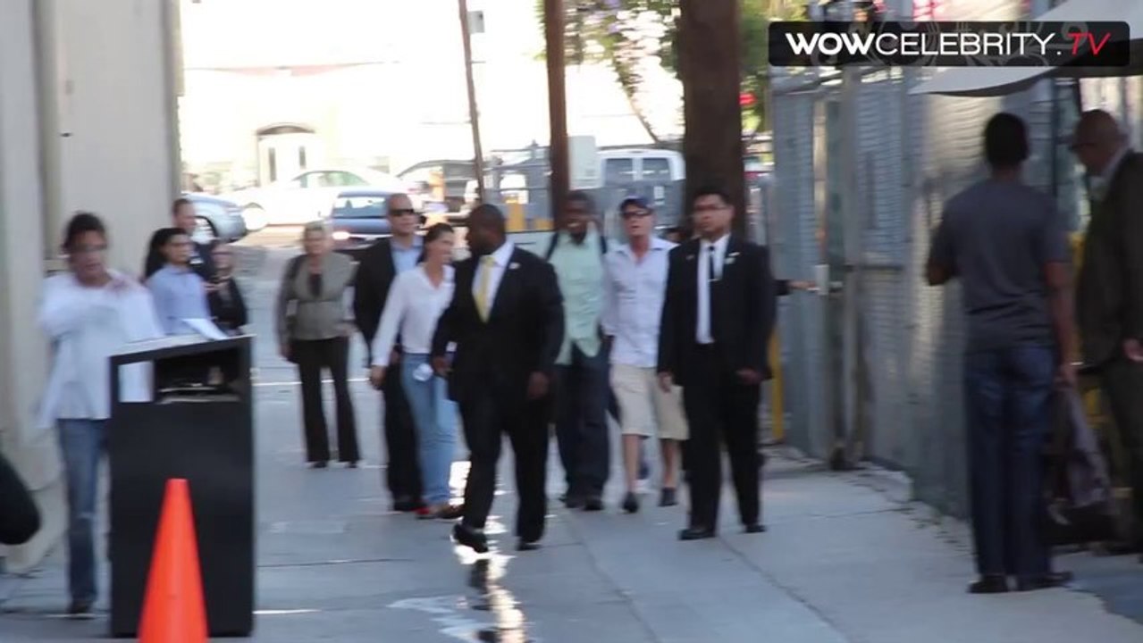 Charlie Sheen arriving to Jimmy Kimmel Live in Hollywood