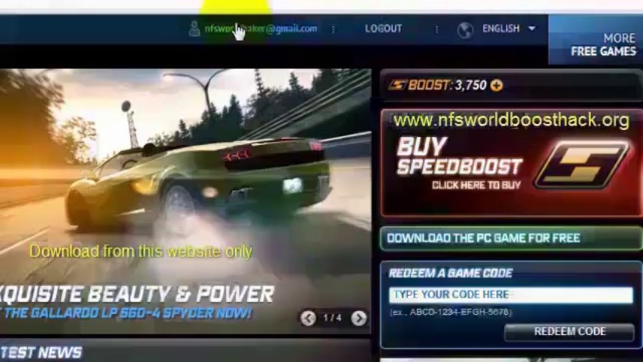 Need for Speed World Hack - Money Generator