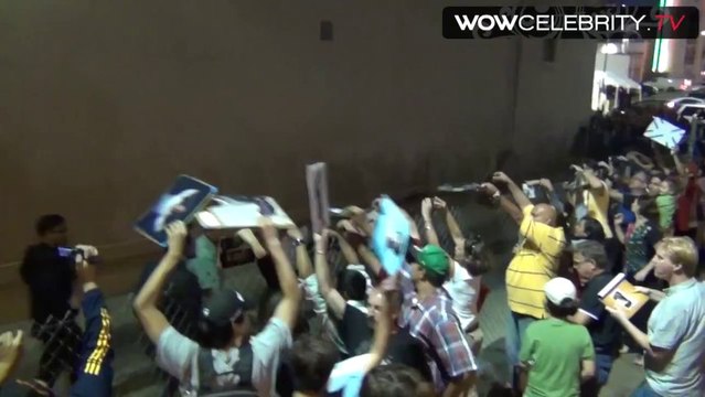 Robert Pattinson leaving the Jimmy Kimmel Live show in Hollywood