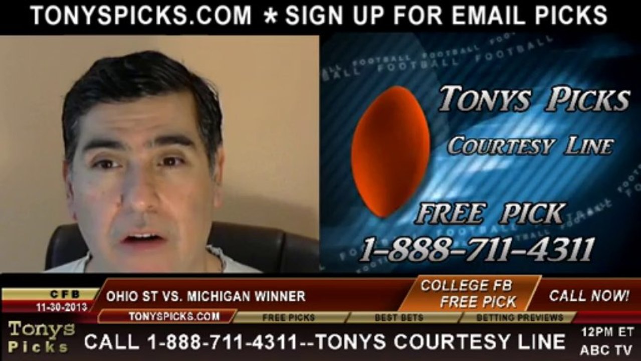 Michigan Wolverines vs. Ohio St Buckeyes Pick Prediction NCAAF Odds 11-30-2013