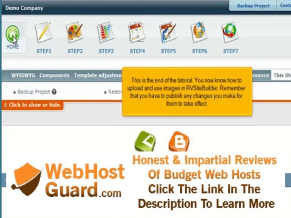 How to upload and use images in RV Sitebuilder. Web hosting Video Tutorial.
