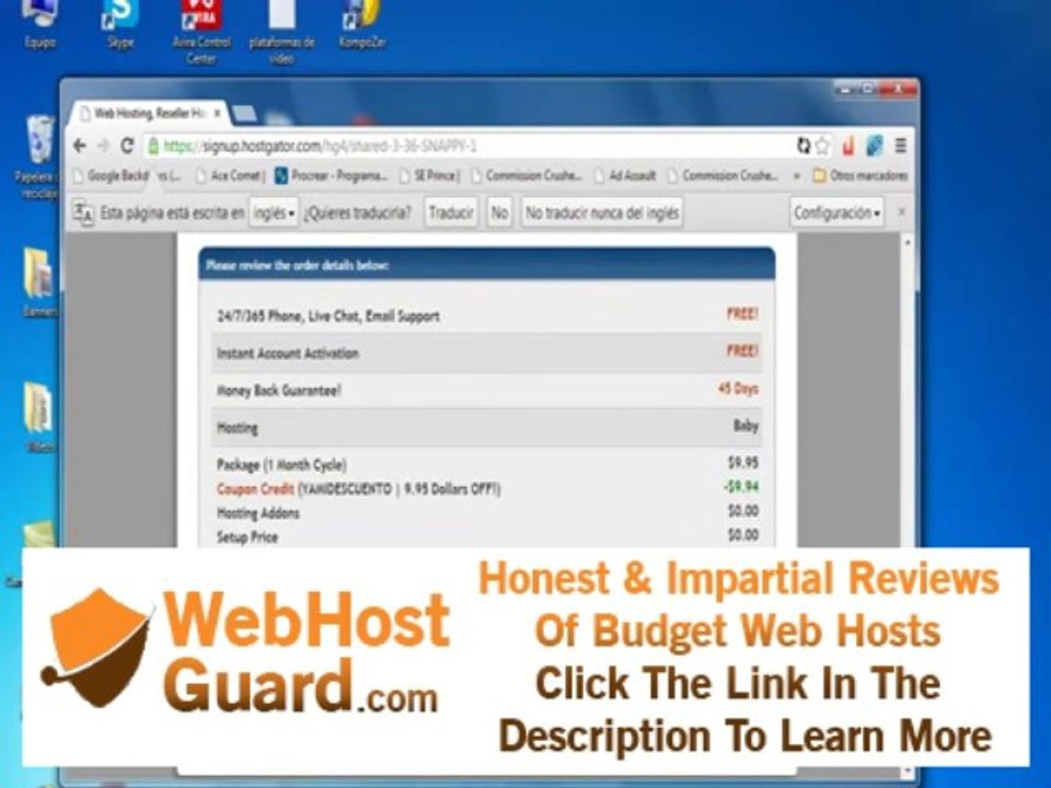 Cupones de HostGator Gratis: 1 Centavo Primer Mes y Cupon de HostGator: 25% Descuento!!