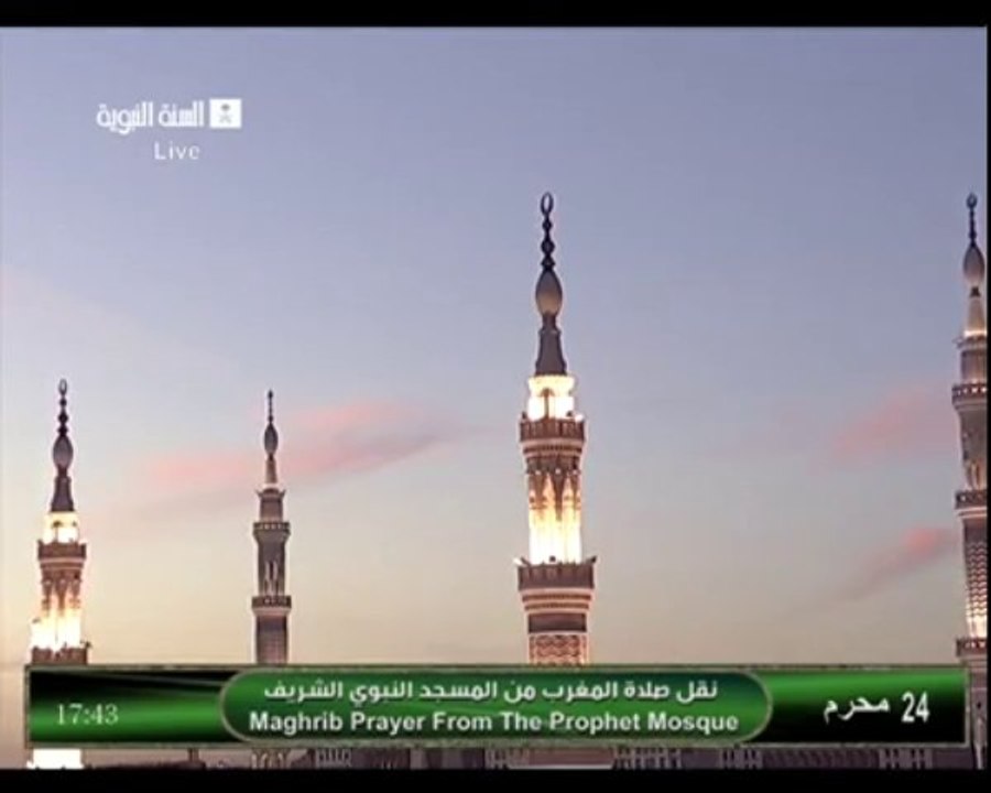 صلاة المغرب من المسجد النبوي الأربعاء 24-1-1435 الشيخ صلاح البدير