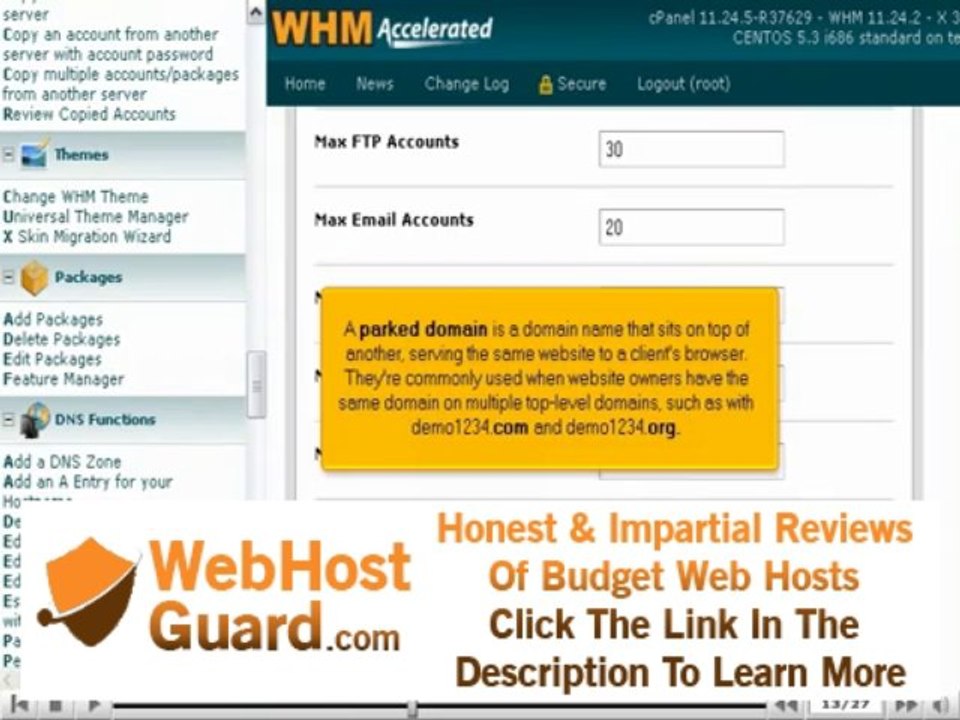 How to manage account packages in WHM - Canadian Web Hosting