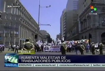 Aumenta malestar de trabajadores públicos en Chile