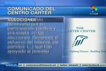 Se pronuncia Centro Carter sobre elecciones en Honduras