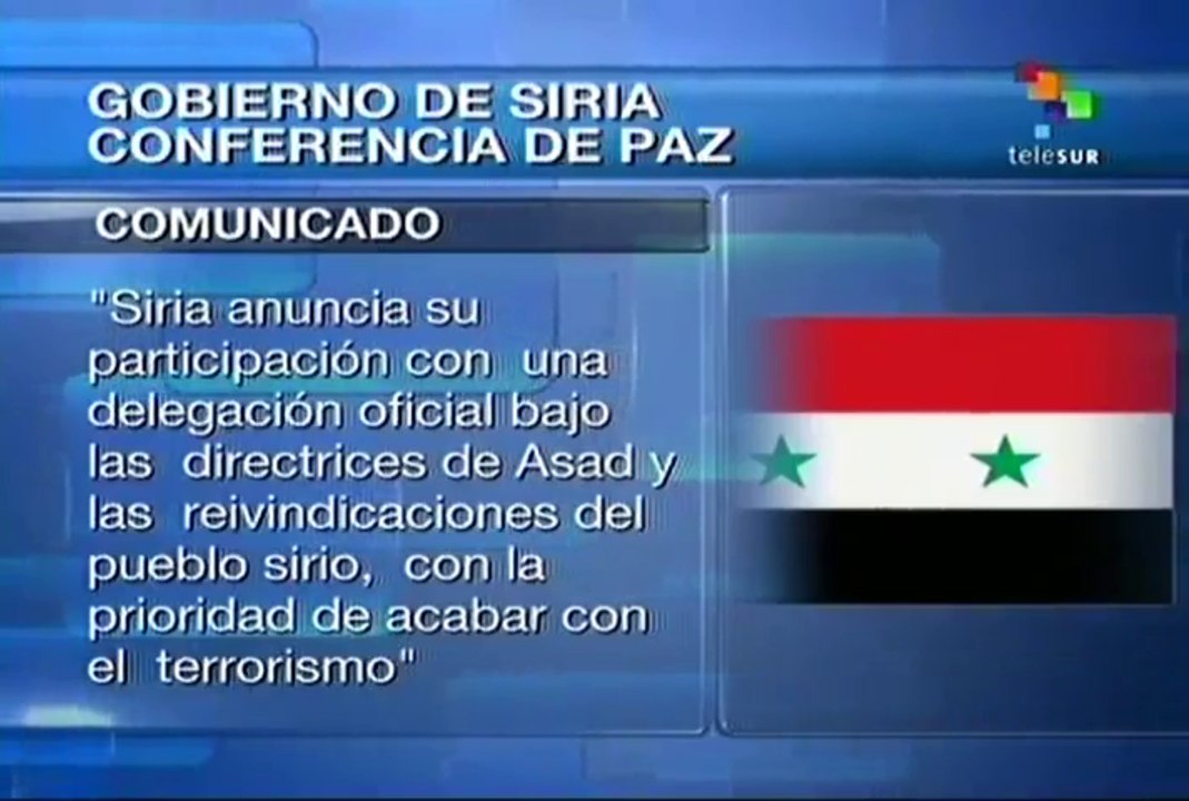 Gobierno de Siria anuncia su participación en Ginebra ll