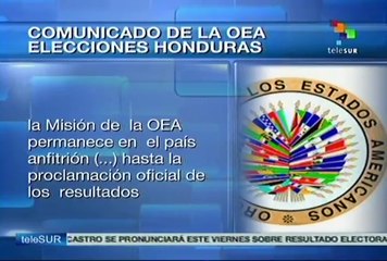 Comunicado de la OEA sobre las elecciones de Honduras