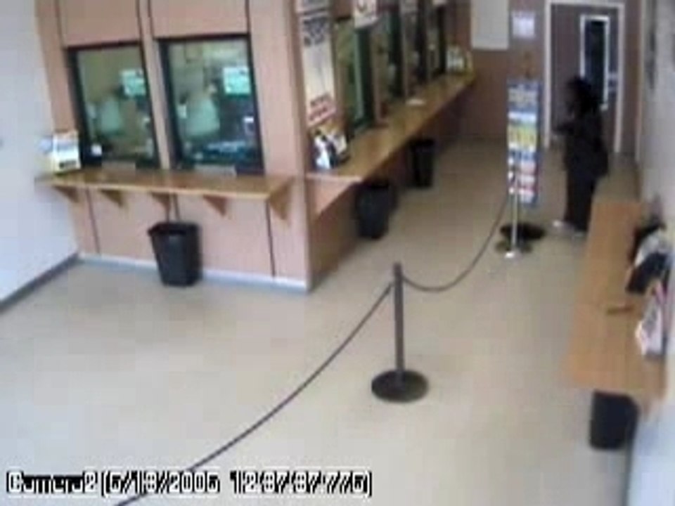 Truck crash in bank office