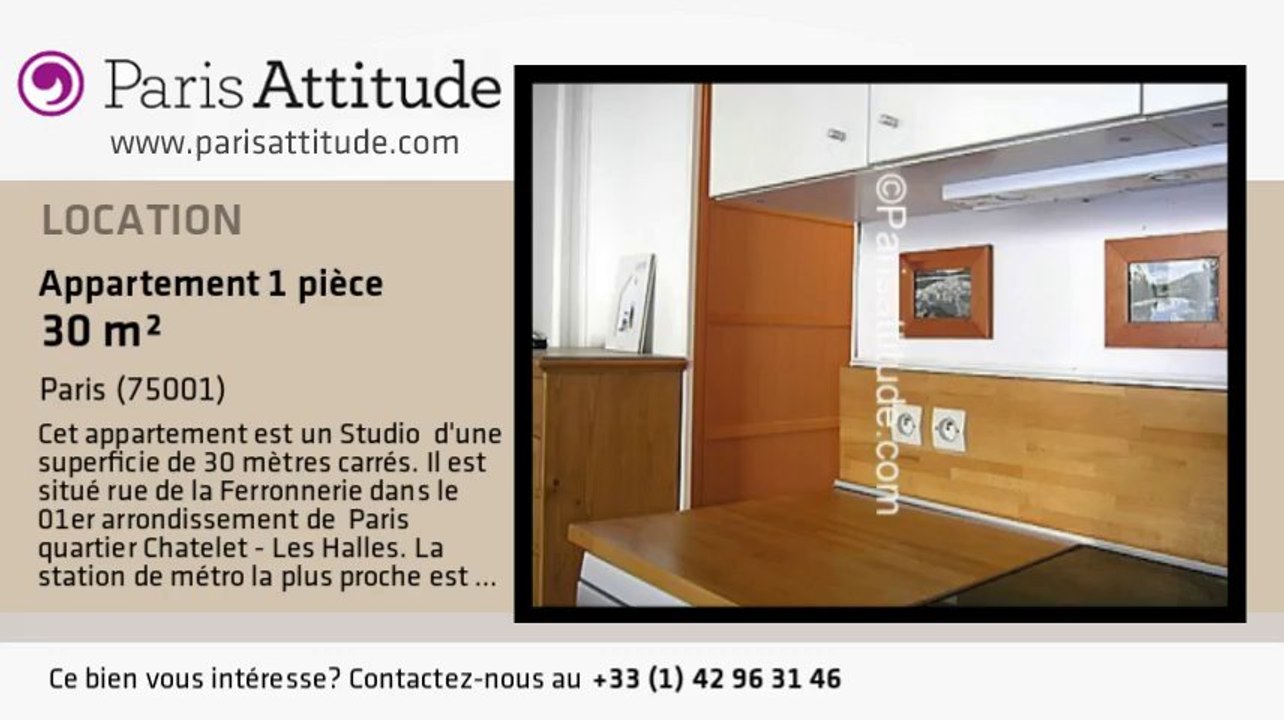 Appartement Studio à louer - Châtelet, Paris - Ref. 3796