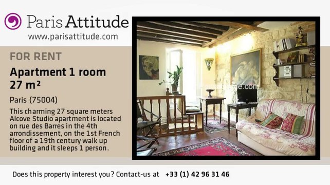 Alcove Studio Apartment for rent - St Paul, Paris - Ref. 4992
