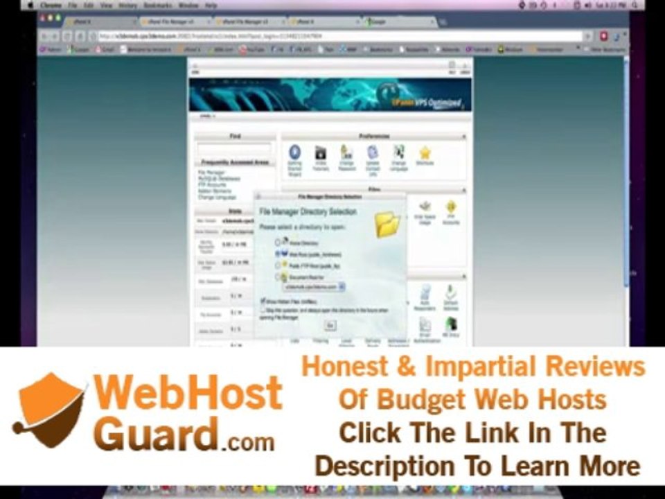 cPanel Hosting - Files Panel Intro