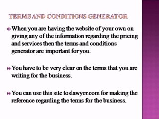 Terms And Conditions Generator