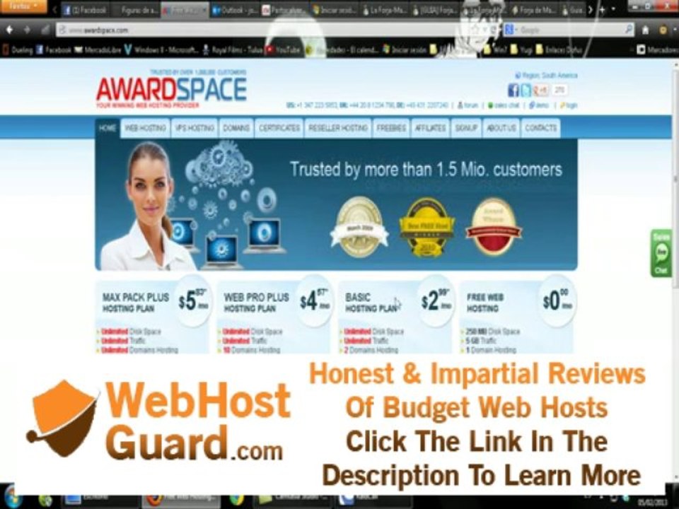 Crear Hosting y subir archivos a AWARDSPACE 2013