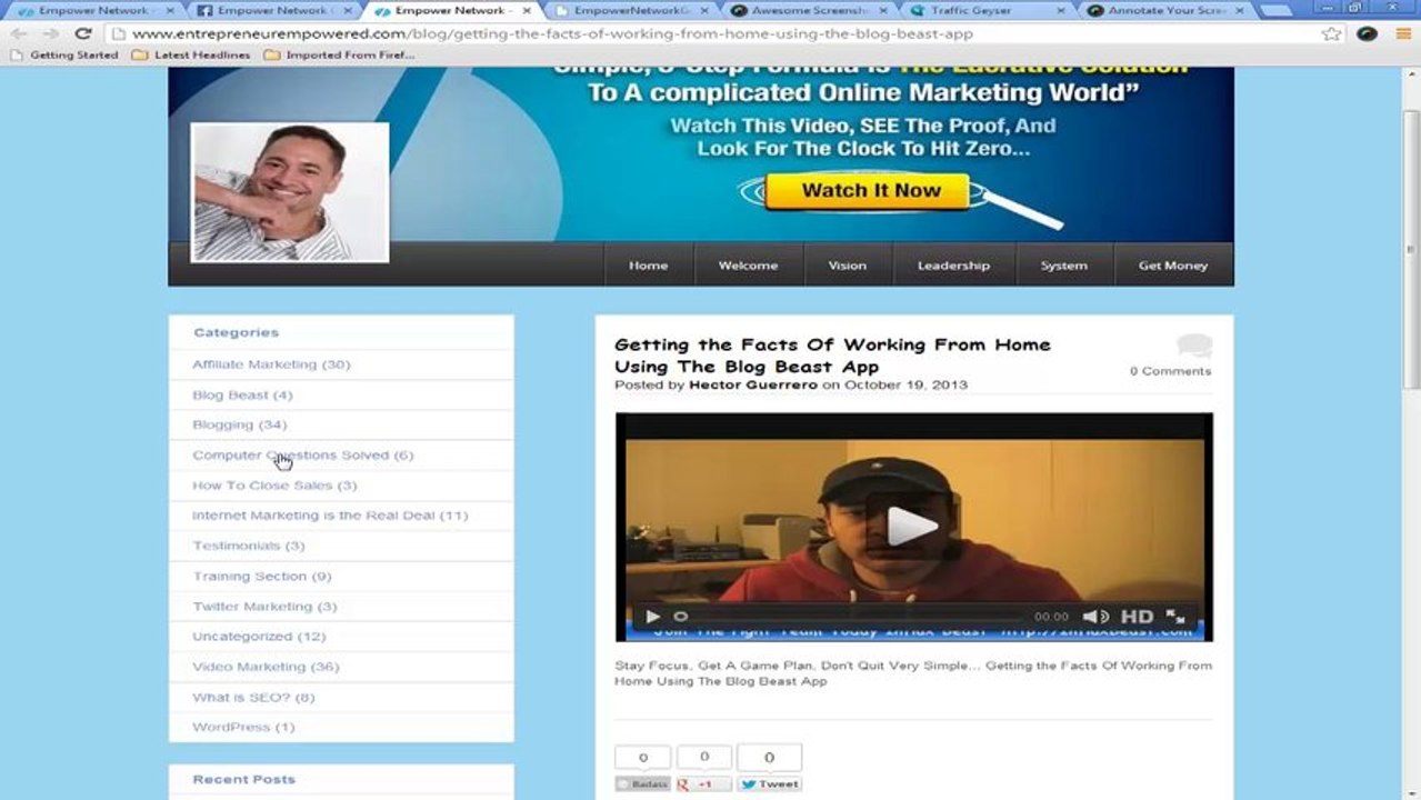 Creating a blog post using Facebook Notes pt1
