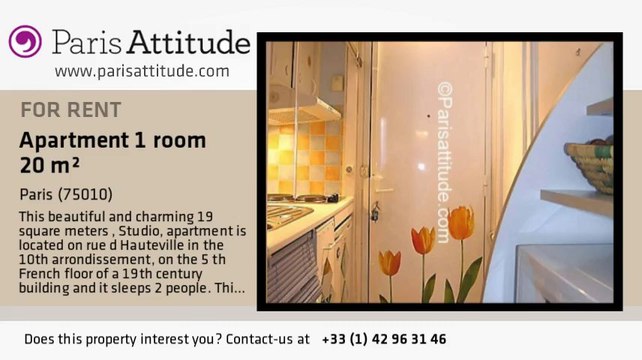 Studio Apartment for rent - Faubourg St Martin, Paris - Ref. 7102