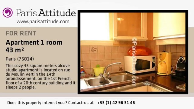 Alcove Studio Apartment for rent - Alésia, Paris - Ref. 1555