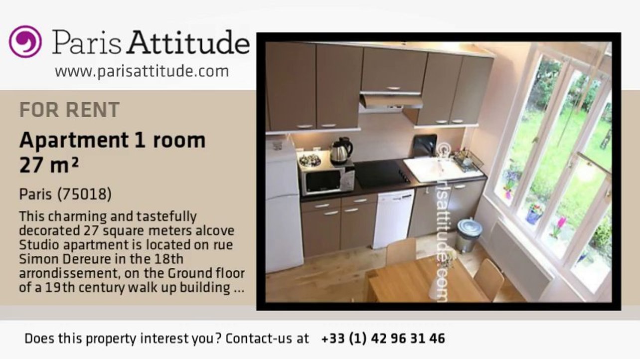 Alcove Studio Apartment for rent - Montmartre, Paris - Ref. 3069