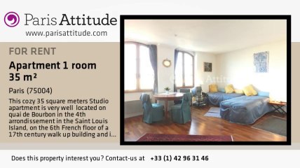 Studio Apartment for rent - Ile St Louis, Paris - Ref. 1856