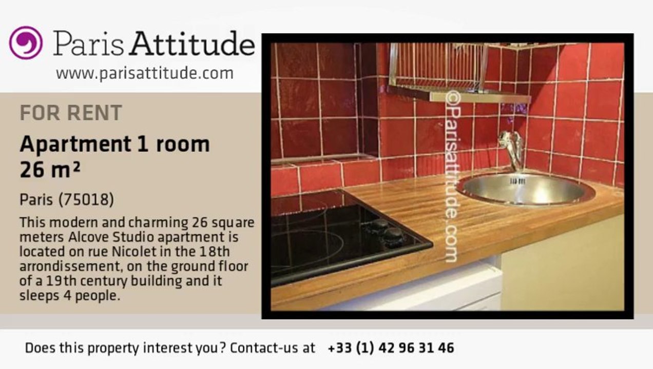 Alcove Studio Apartment for rent - Sacré Cœur, Paris - Ref. 4246