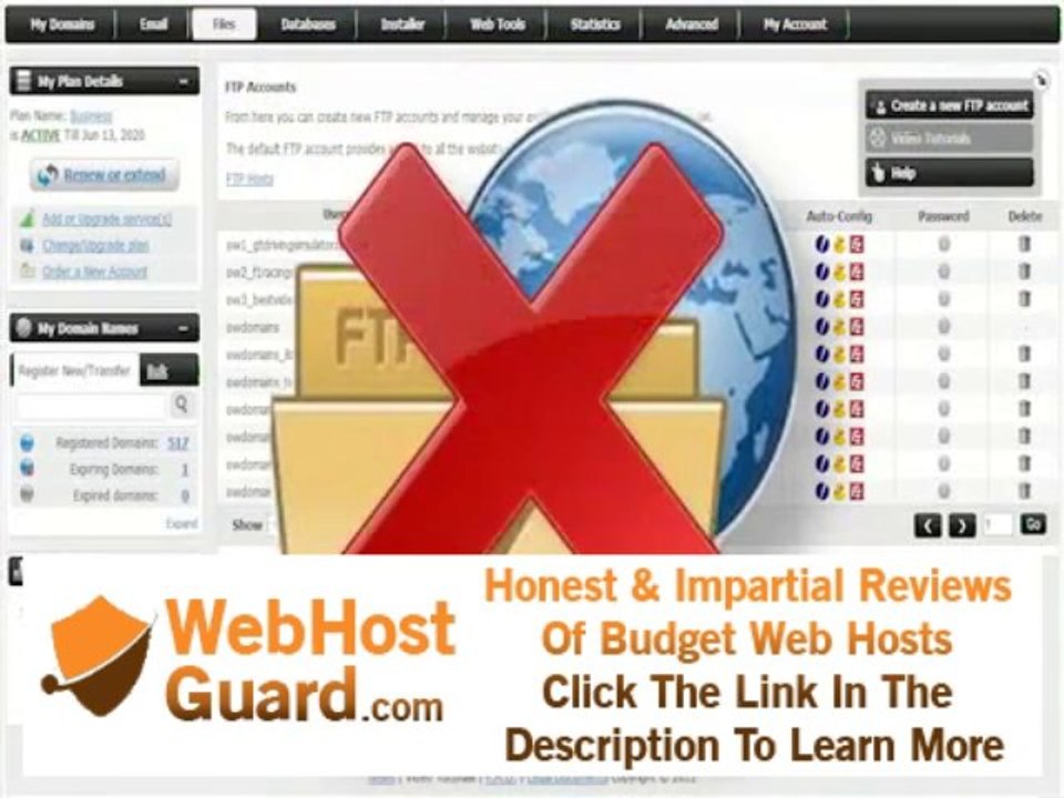 How to delete an FTP account - OzeVision Web Hosting Tutorial