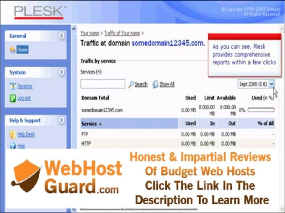 Plesk75w_rs_Generating a hosting account report in Plesk