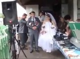 He falls on the bride... Wedding FAIL!
