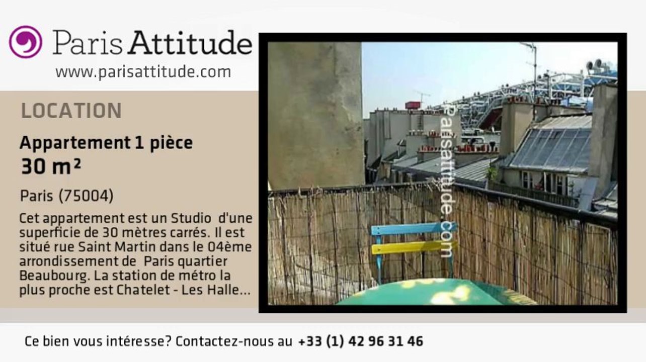 Appartement Studio à louer - Centre George Pompidou, Paris - Ref. 4739