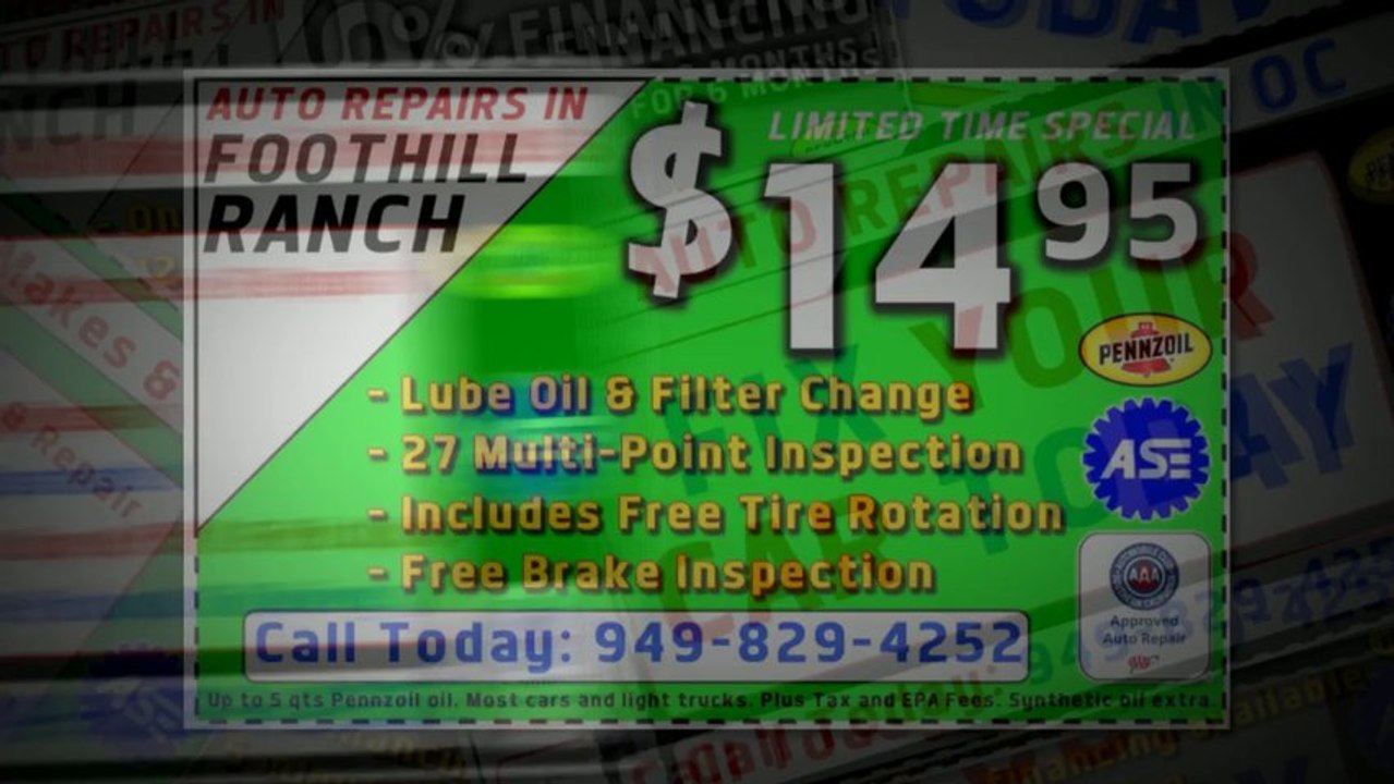 Auto Lube Oil Service Change 949-829-4252 Irvine