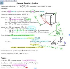 Capsule TS Déterminer l'équation d'un plan calcul