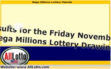 Mega Millions Lottery Drawing Results for November 29, 2013