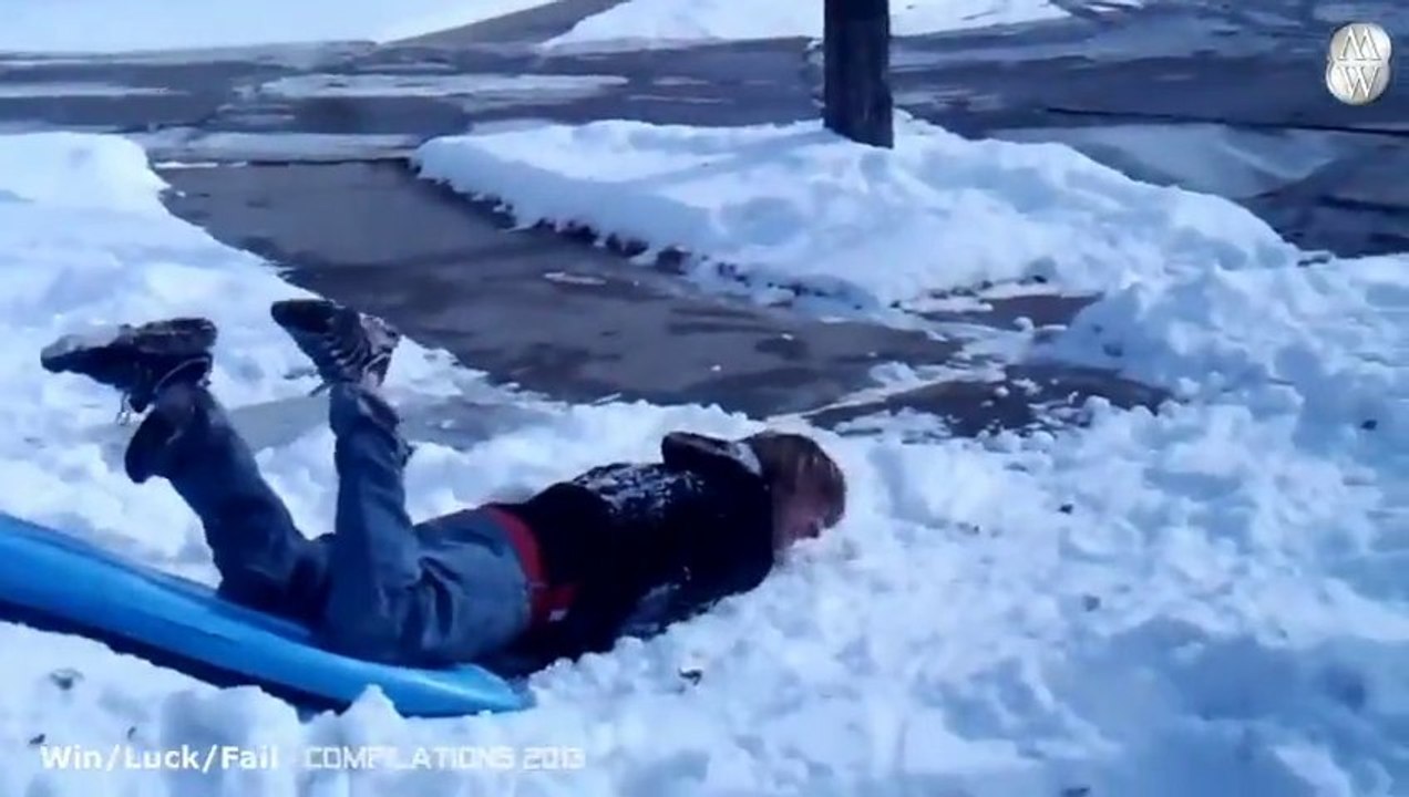 Fails aux sports d'hivers! Compilation de gamelles - Ski, luge, voiture et snowboard.