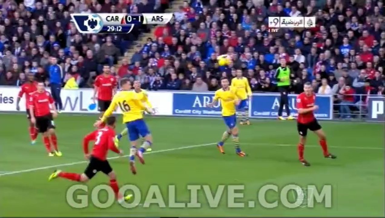 Aaron Ramsey Amazing Goal Cardiff City Vs Arsenal FC 0-1 Gooalive.com ~ 30/11/2013