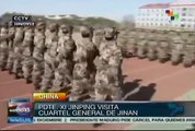 Presidente de China visita a sus tropas en la costa oriental