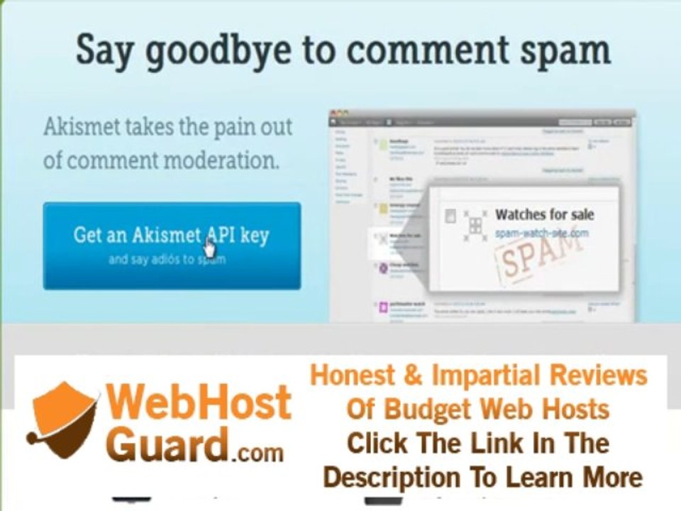 Akismet WordPress Plugin for No Spam Web hosting, Go Daddy