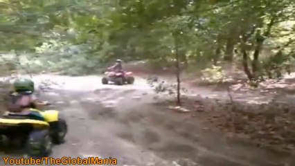 Atv Accident  Kid Falls Off Quad SuperMan Style! (Funny)
