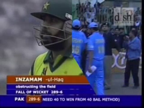 Inzamam Ul Haq Obstructing The Field Dismissal Against India