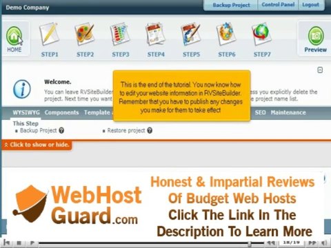 Editing your website information in RVSiteBuilder - Canadian Web Hosting